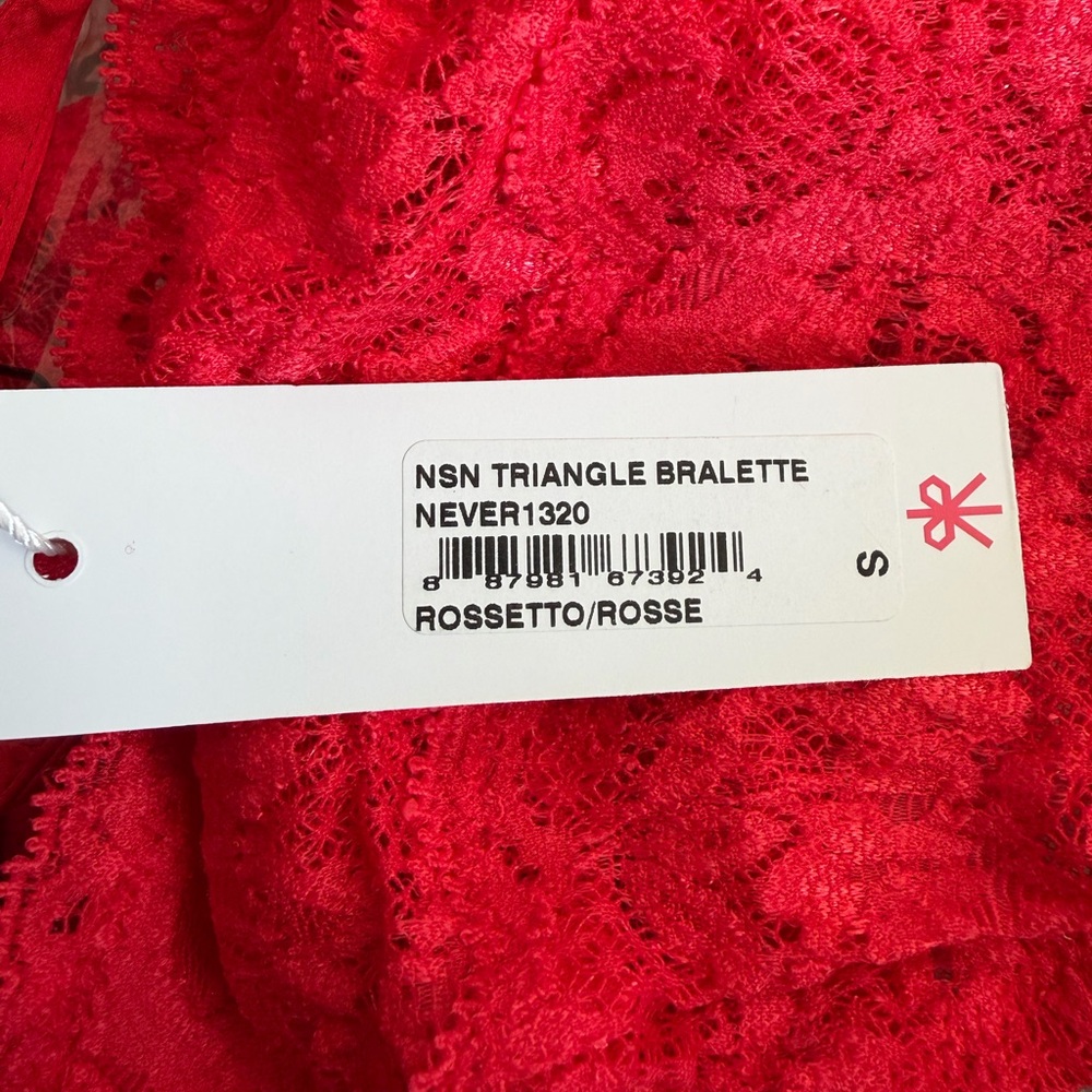 COSABELLA Wireless Never Say Never Triangle Bralette Lace Red Rosetto Size Small - Picture 5 of 5